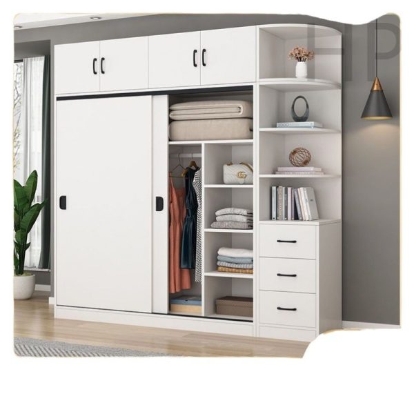 Modern Minimalist Sliding Door Wardrobe for Bedroom - Image 4