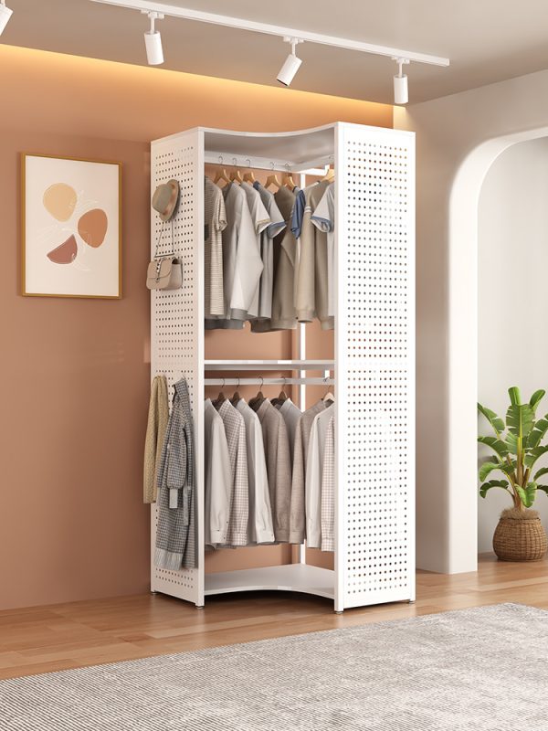 Metal Corner Coat Rack & Wardrobe Hanger