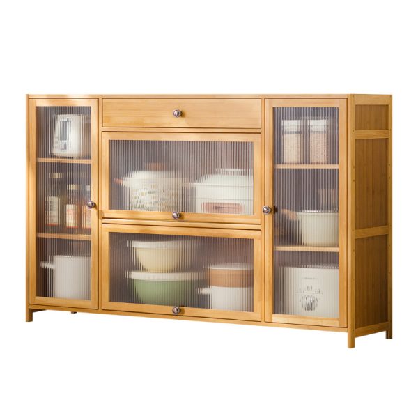 Multi-Layer Floor-Standing Kitchen Storage Rack with Doors - Image 2